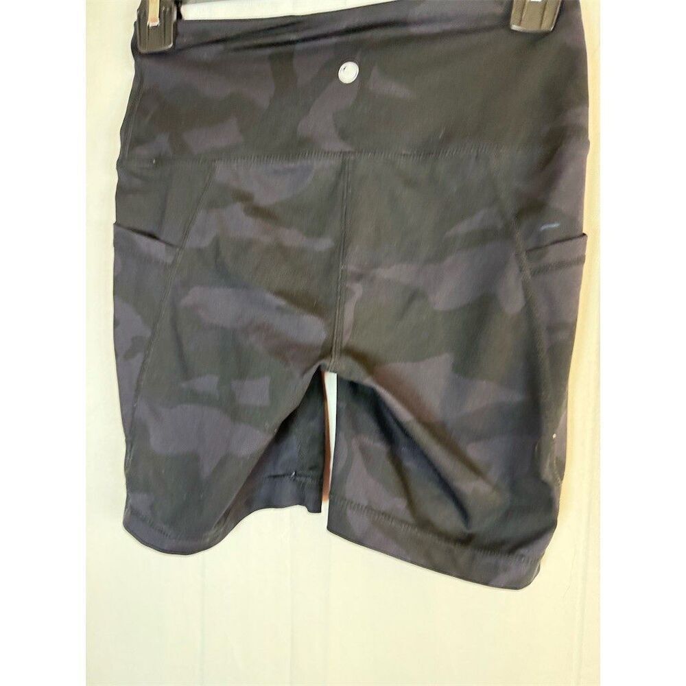 Yogalicious Biker Shorts Womens Size XS Black Camo High-Rise Side Pockets - Picture 6 of 7